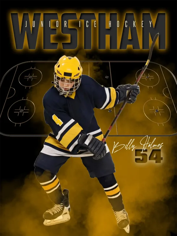 Gold Plated Hockey 3'x4'