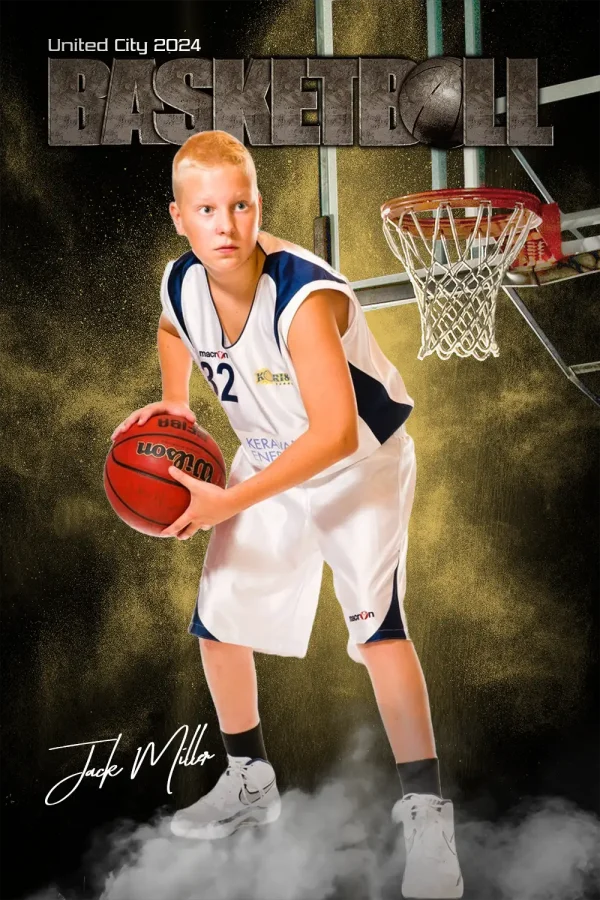 Rocked Basketball 2'x3'
