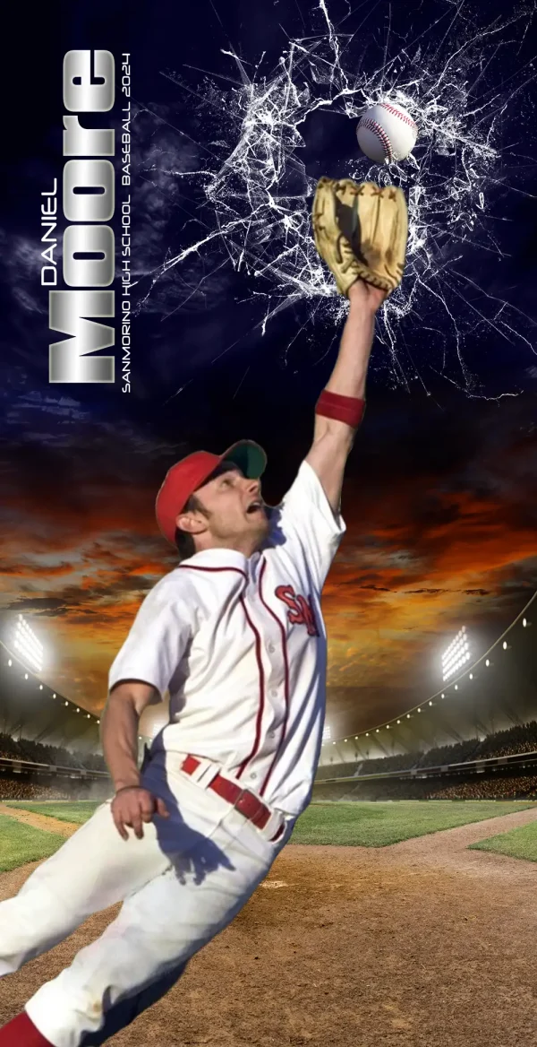Smashing Through Baseball 3'x6'