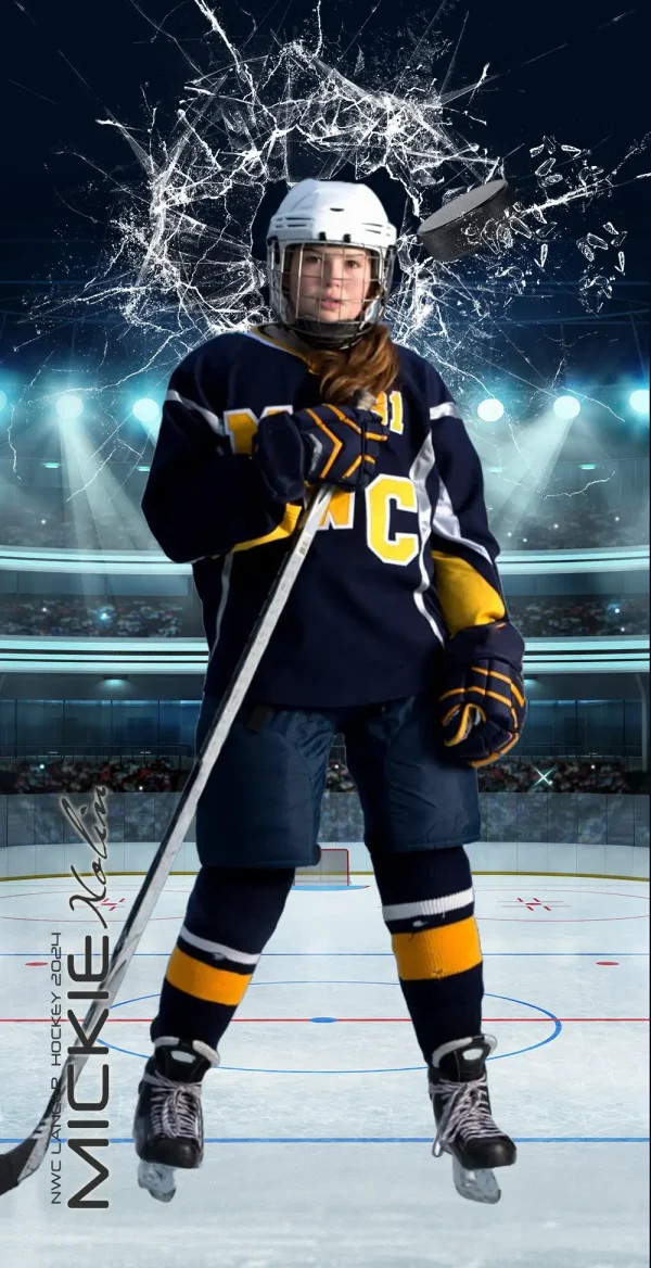 Smashing Through Hockey 3'x6'